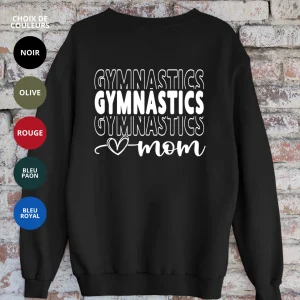Crewneck en bambou fleece - couleurs variées - Impression Gymnastics Mom