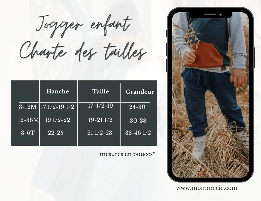 Pantalon évolutif café latté style jogger en bambou pour enfant, grandeurs 0 à 6 ans. – Image 8