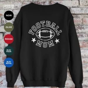 Crewneck en bambou fleece - couleurs variées - Impression Football Mom