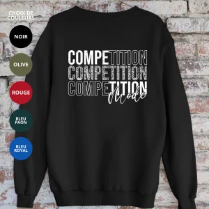 Crewneck en bambou fleece - couleurs variées - Impression Competition Mode
