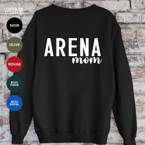 Crewneck en bambou fleece - couleurs variées - Impression Arena Mom