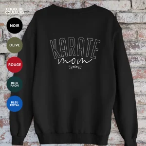 Crewneck en bambou fleece - couleurs variées - Impression Karaté Mom