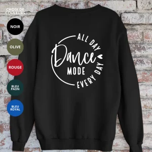 Crewneck en bambou fleece - couleurs variées - Impression Dance mode - All day