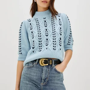 ADDY SWEATER - SKY NAVY CABLES