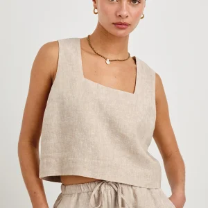 AKIRA TOP - HEATHERED FLAX
