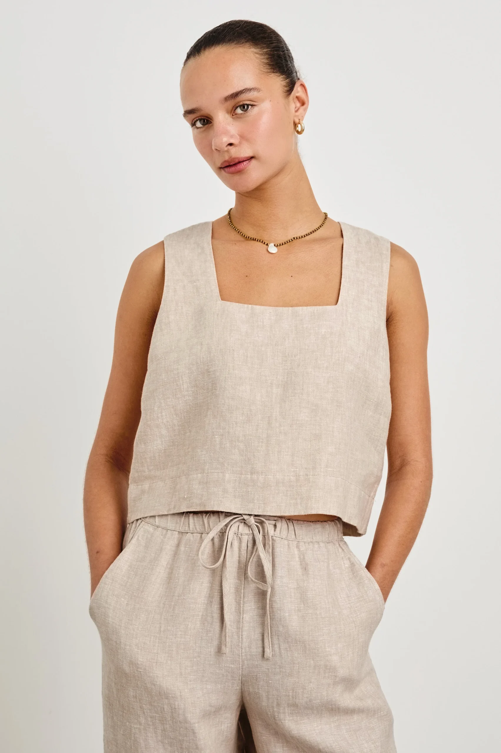 AKIRA TOP - HEATHERED FLAX – Image 5