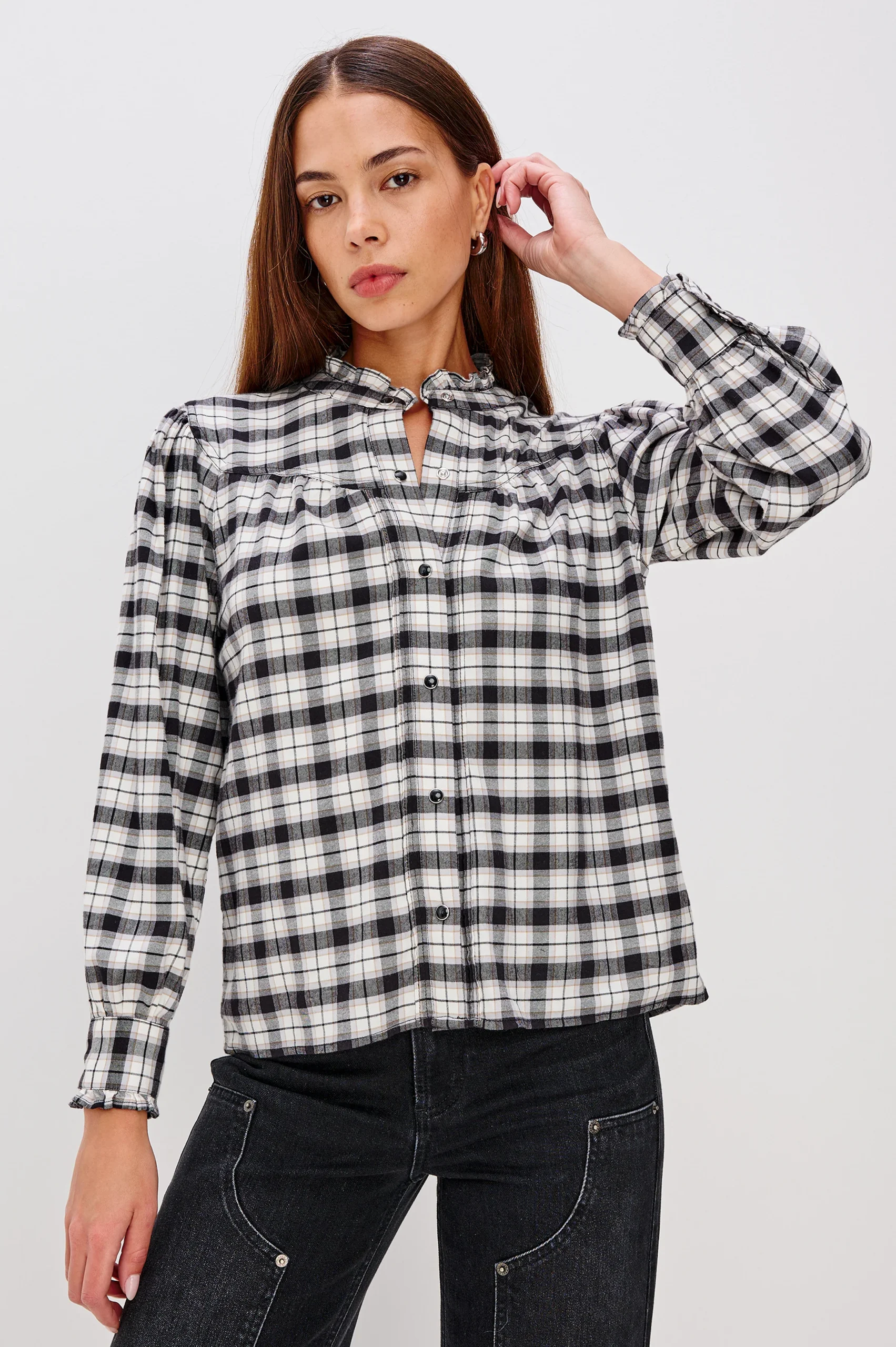 ALANNA SHIRT - IVORY SMOKE ONYX – Image 2