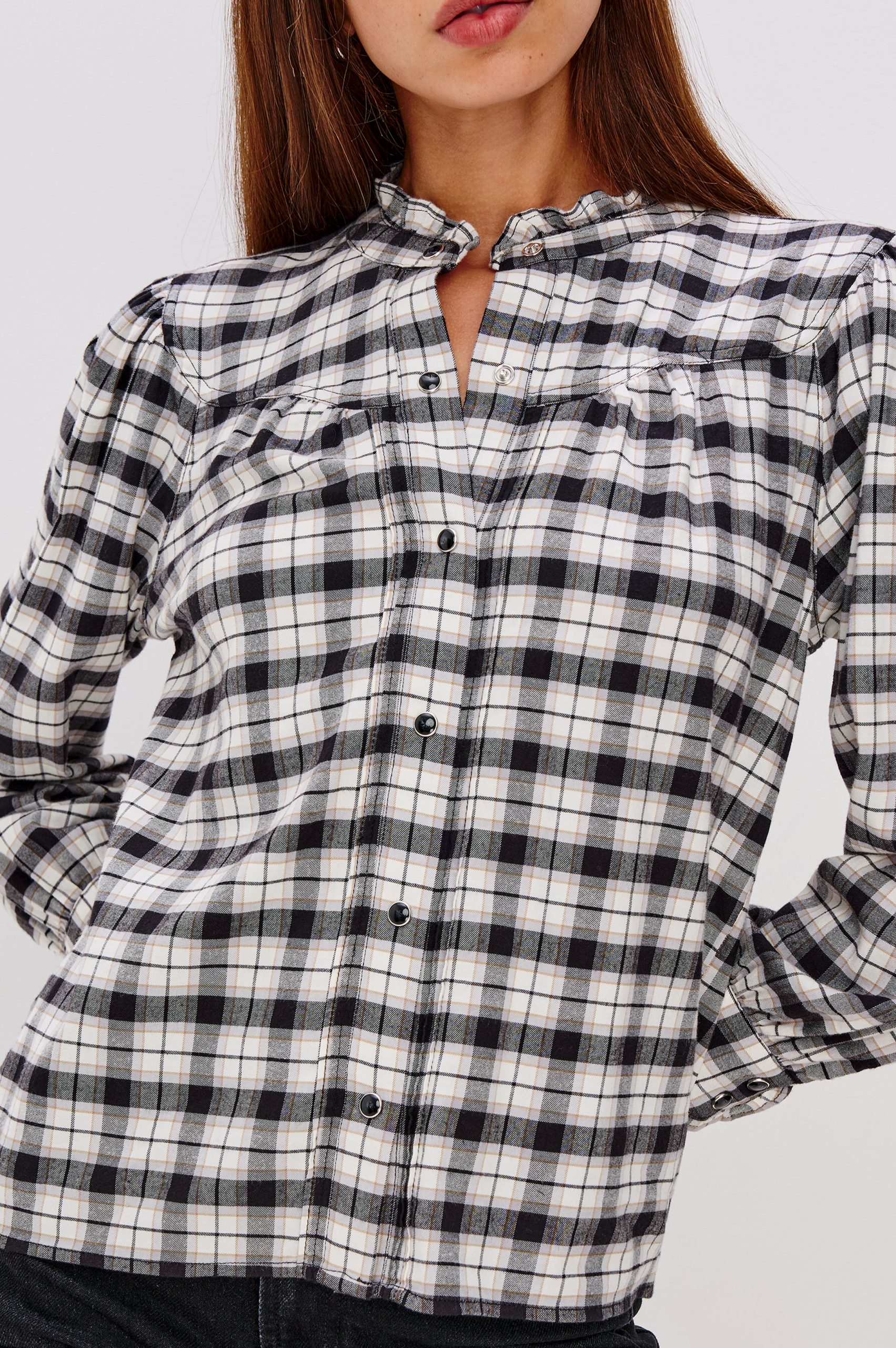 ALANNA SHIRT - IVORY SMOKE ONYX – Image 3