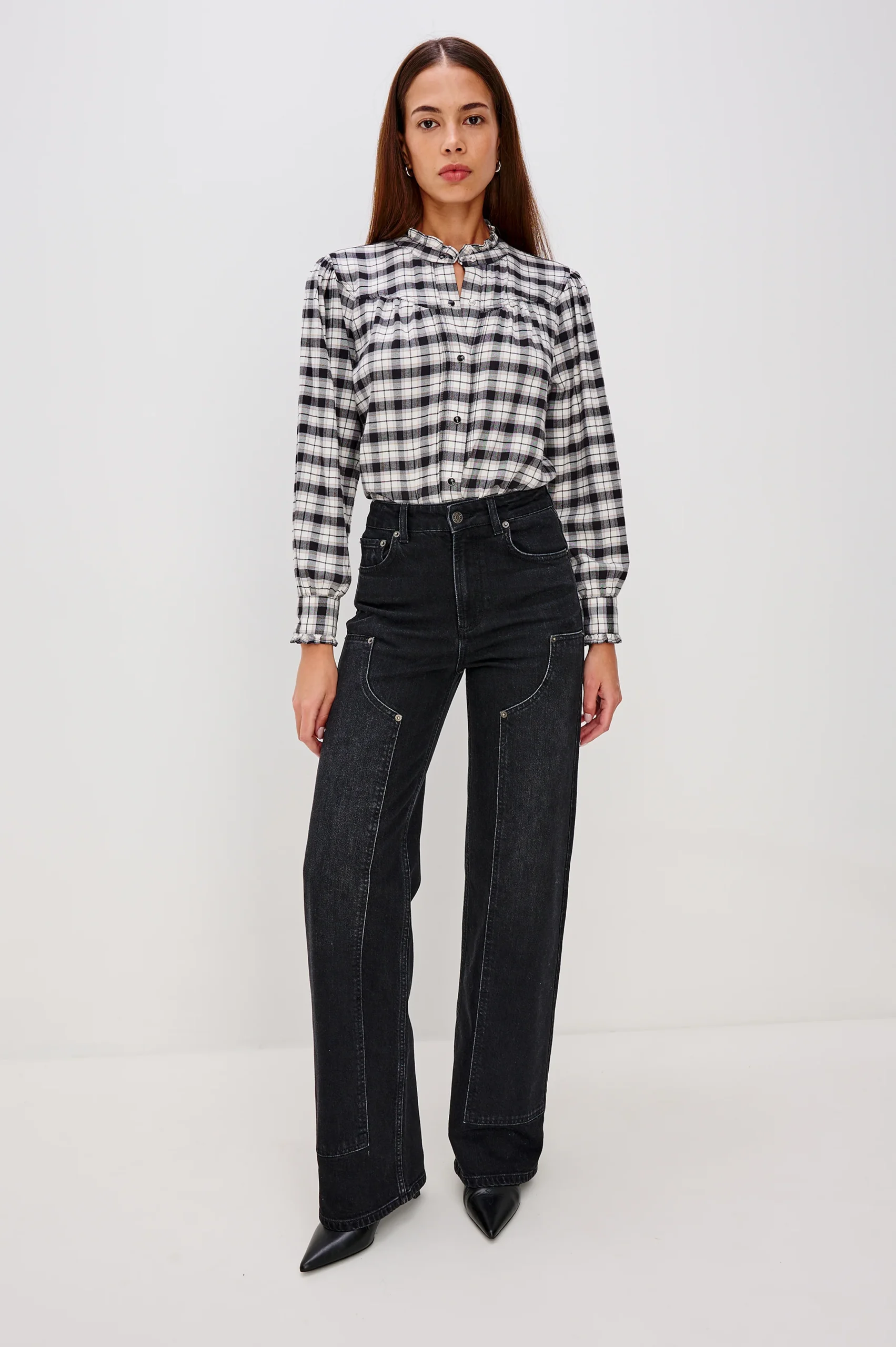 ALANNA SHIRT - IVORY SMOKE ONYX – Image 4