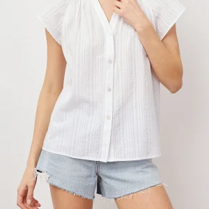 ALENA TOP - POWDER STRIPE