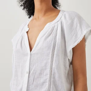 ALENA TOP - WHITE LACE DETAIL