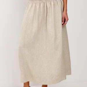 ALESSA SKIRT - HEATHERED FLAX