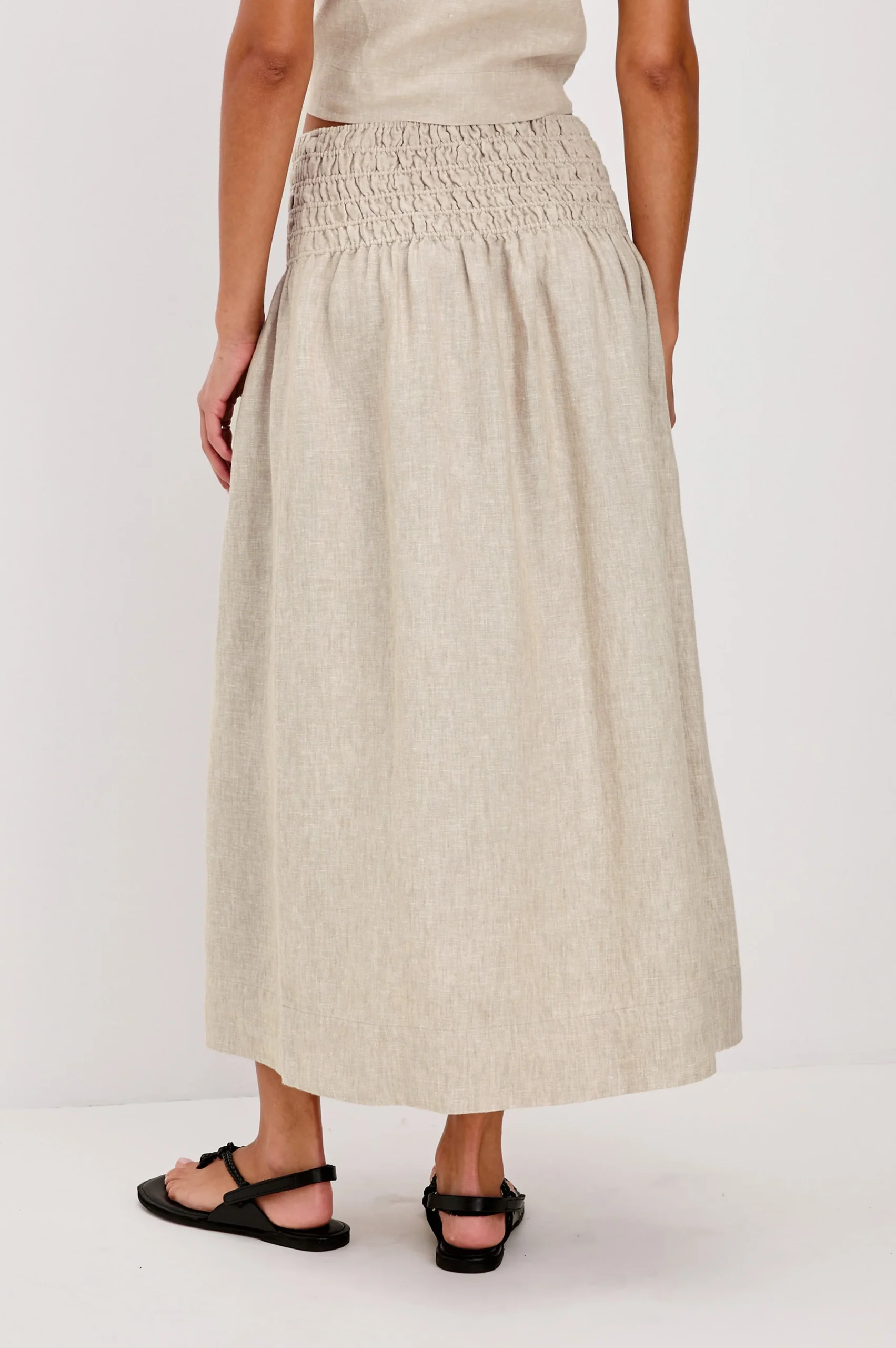 ALESSA SKIRT - HEATHERED FLAX – Image 5