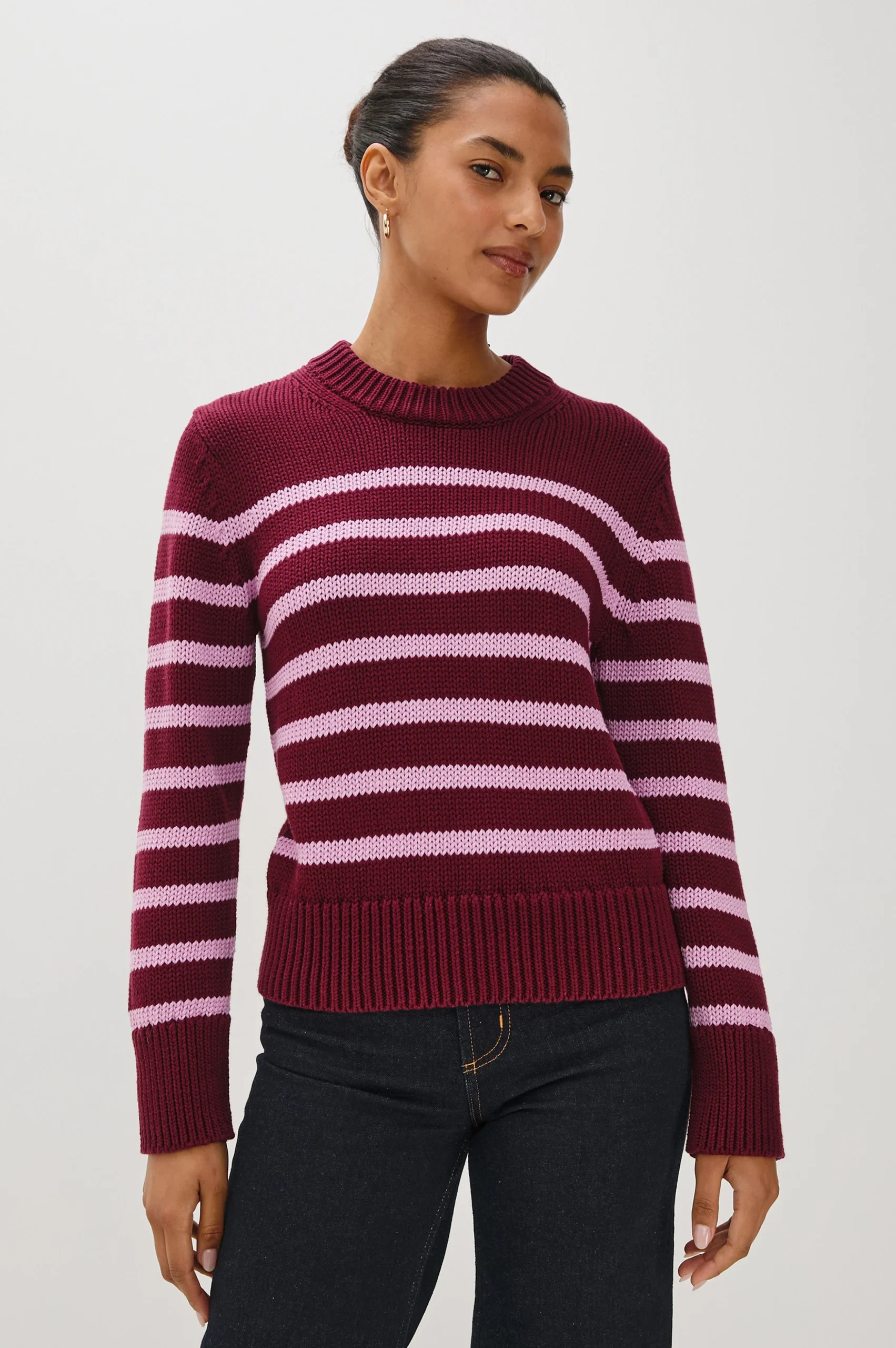 ALISE SWEATER - MULBERRY STRIPE – Image 2