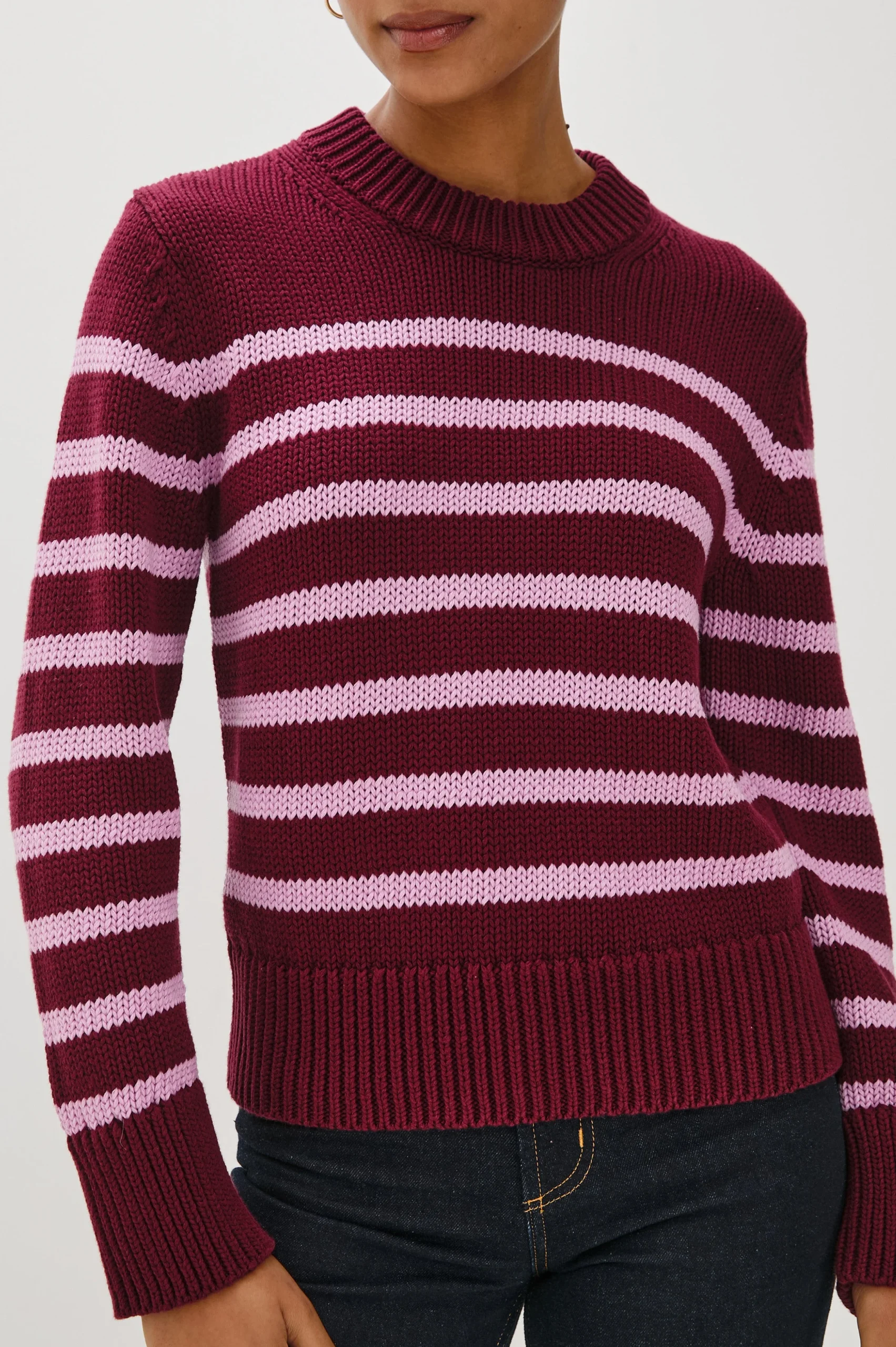 ALISE SWEATER - MULBERRY STRIPE – Image 5