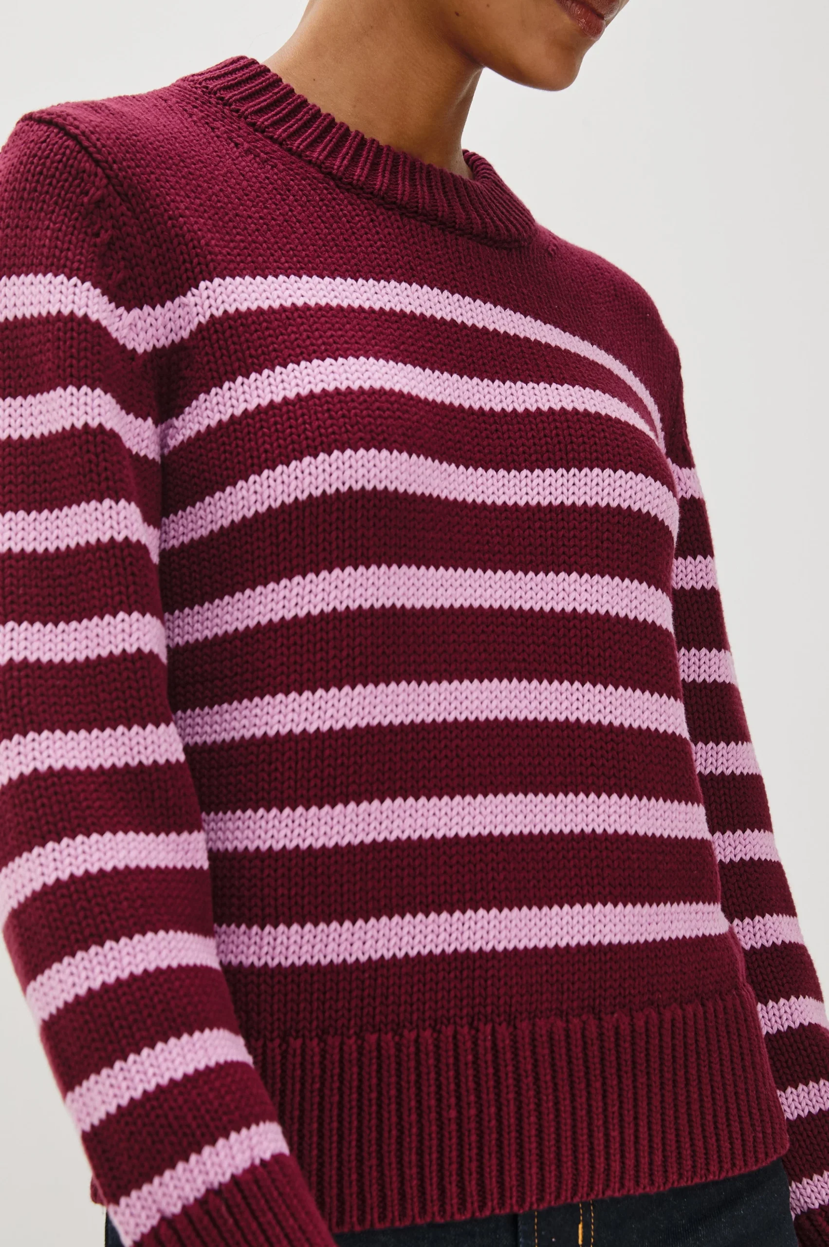 ALISE SWEATER - MULBERRY STRIPE – Image 3