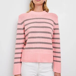 ALISE SWEATER - PINK HEATHER STRIPE