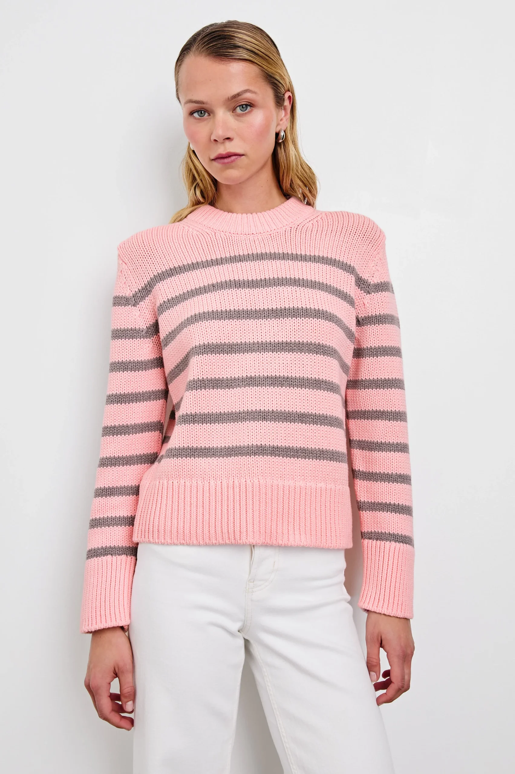 ALISE SWEATER - PINK HEATHER STRIPE – Image 4