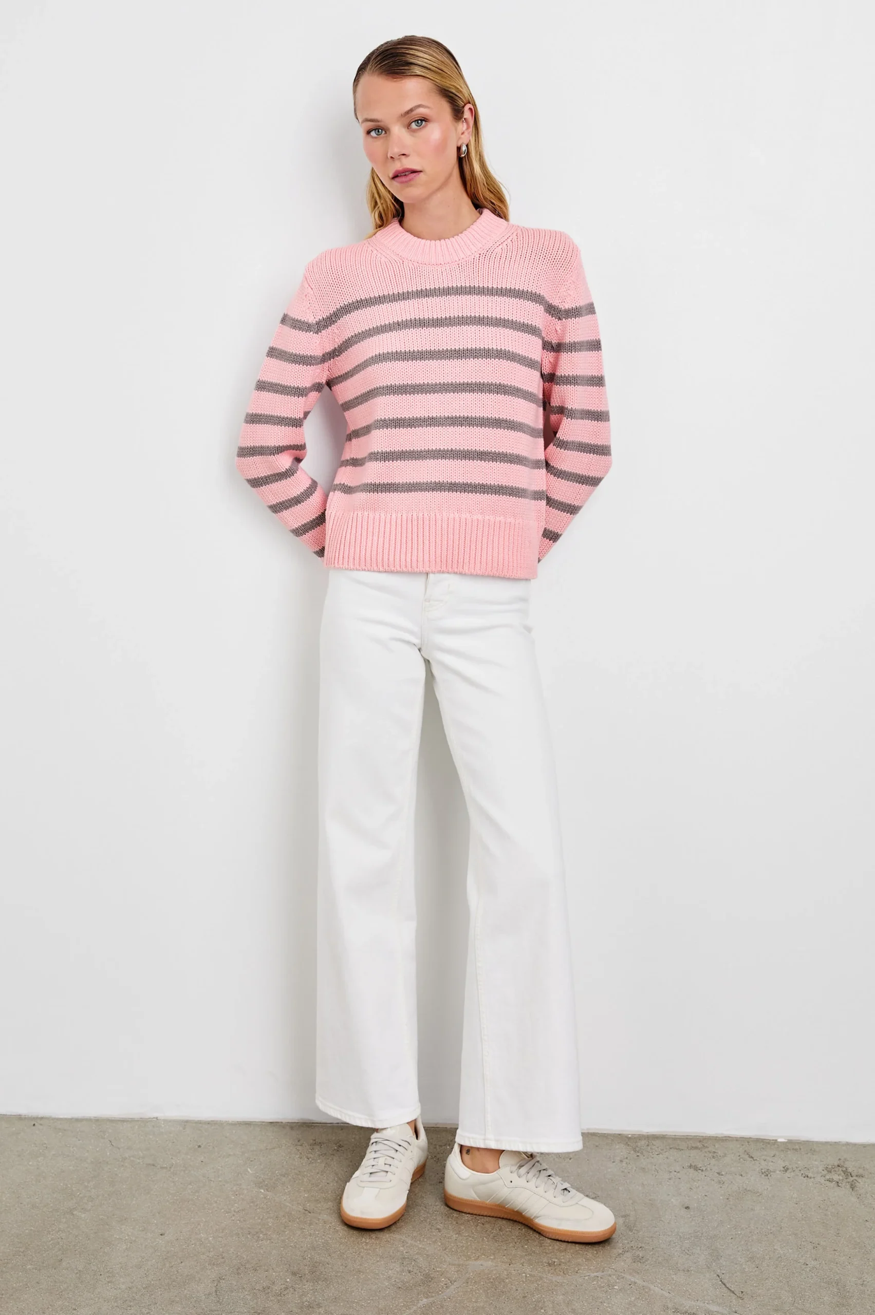 ALISE SWEATER - PINK HEATHER STRIPE – Image 5