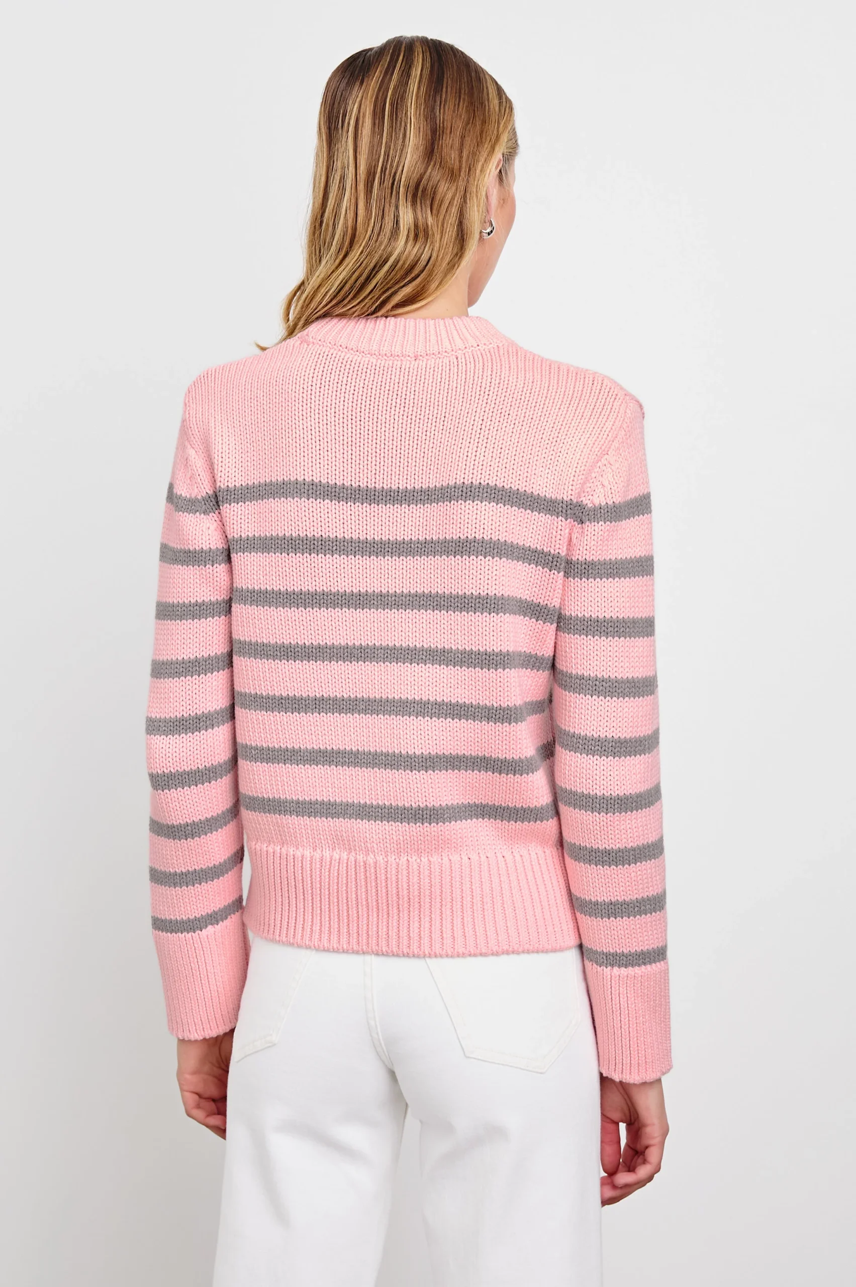 ALISE SWEATER - PINK HEATHER STRIPE – Image 6