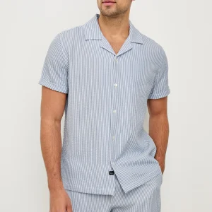 AMALFI SHIRT - BLUE WHITE SEERSUCKER