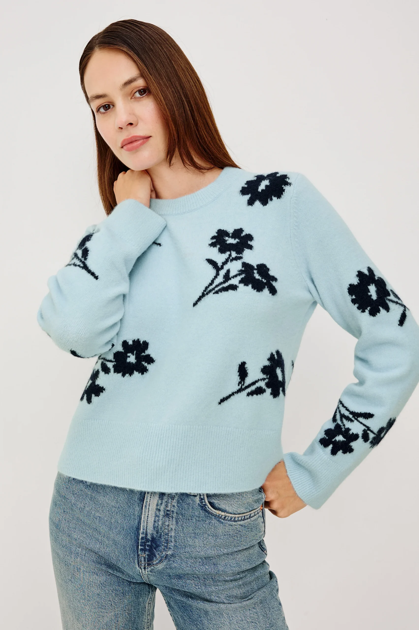 ANISE SWEATER - WINTER BLUE FLORAL – Image 2