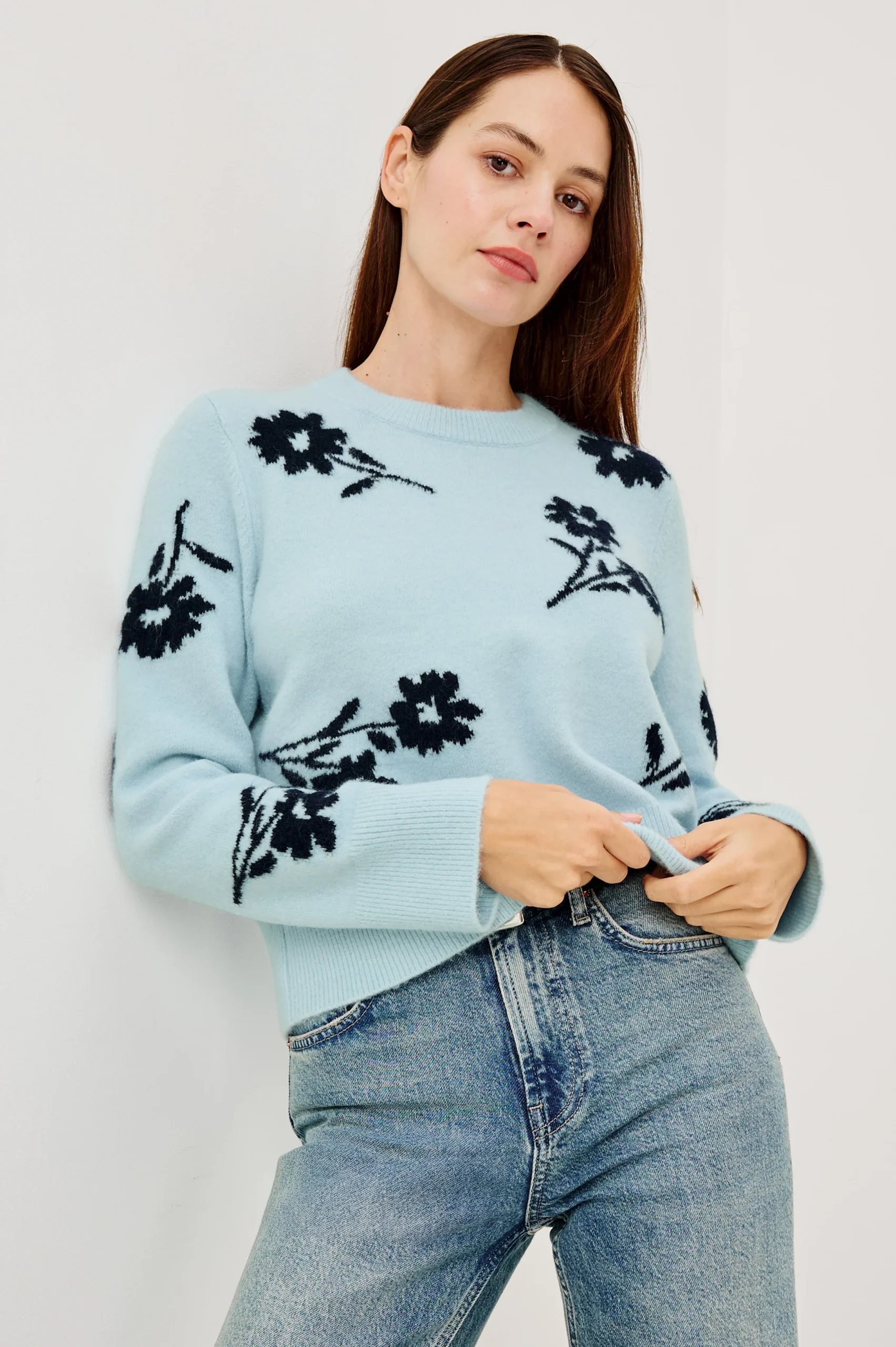 ANISE SWEATER - WINTER BLUE FLORAL – Image 3