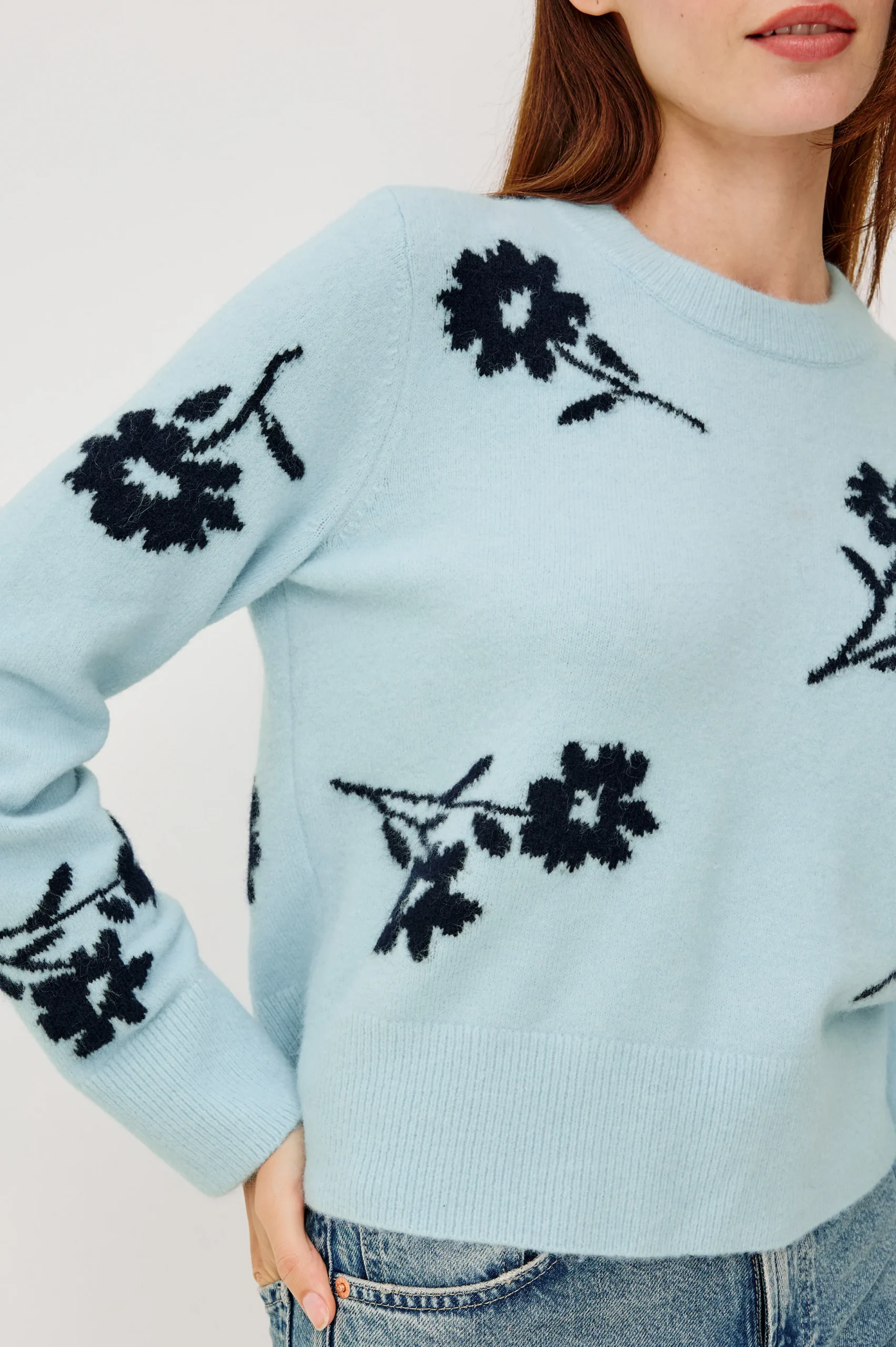 ANISE SWEATER - WINTER BLUE FLORAL – Image 4