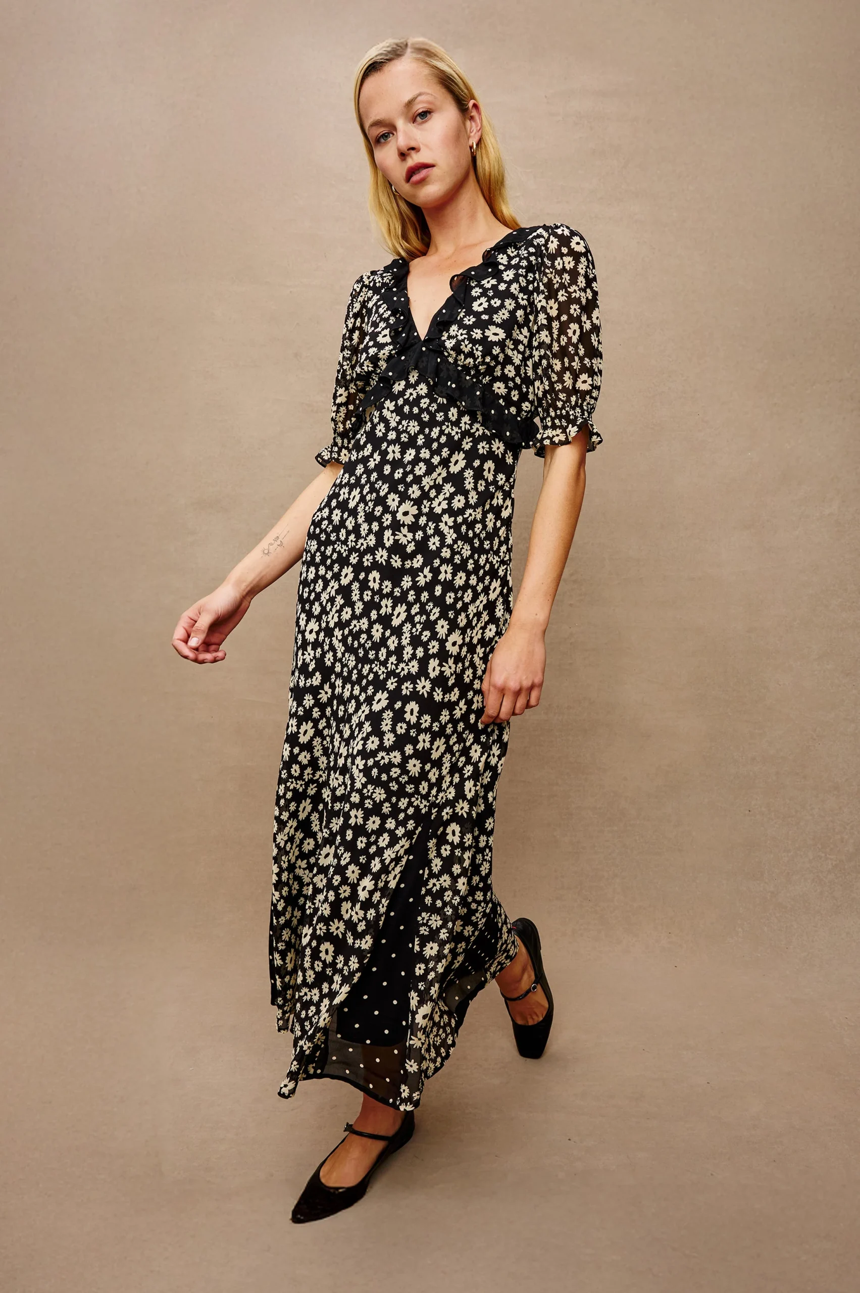 ANNMARIE DRESS - DAISY DOT COMBO