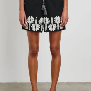 ARMANDA SHORT - BLACK IVORY PALM TREES