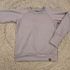 Chandail Crewneck amande pour enfant et junior à manche longue en bambou