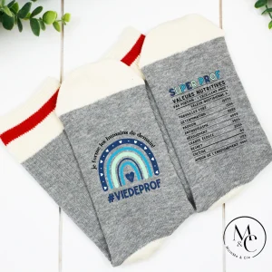 Bas de laine avec imprimé - Super Prof Bleu