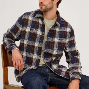 BERKSHIRE SHIRT JACKET - NAVY UMBER CREAM