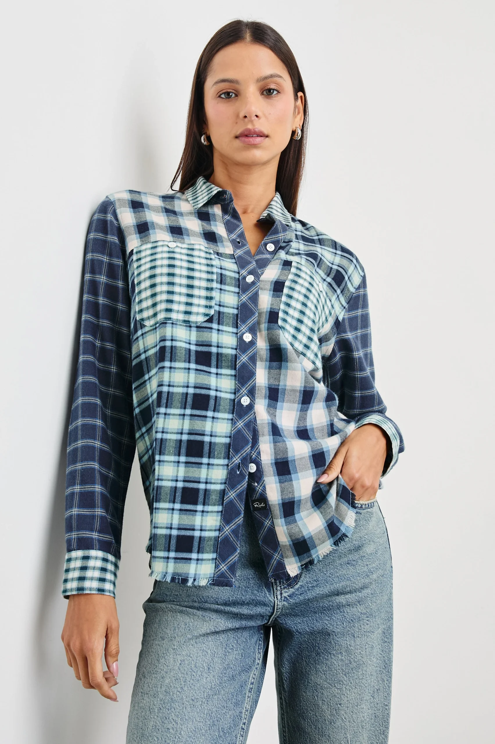BRANDO SHIRT - SKY NAVY MIXED PLAID – Image 6