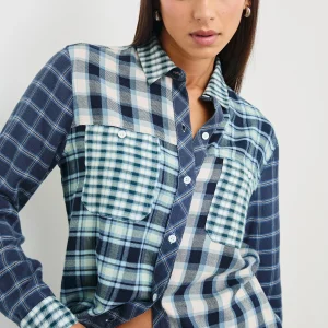 BRANDO SHIRT - SKY NAVY MIXED PLAID