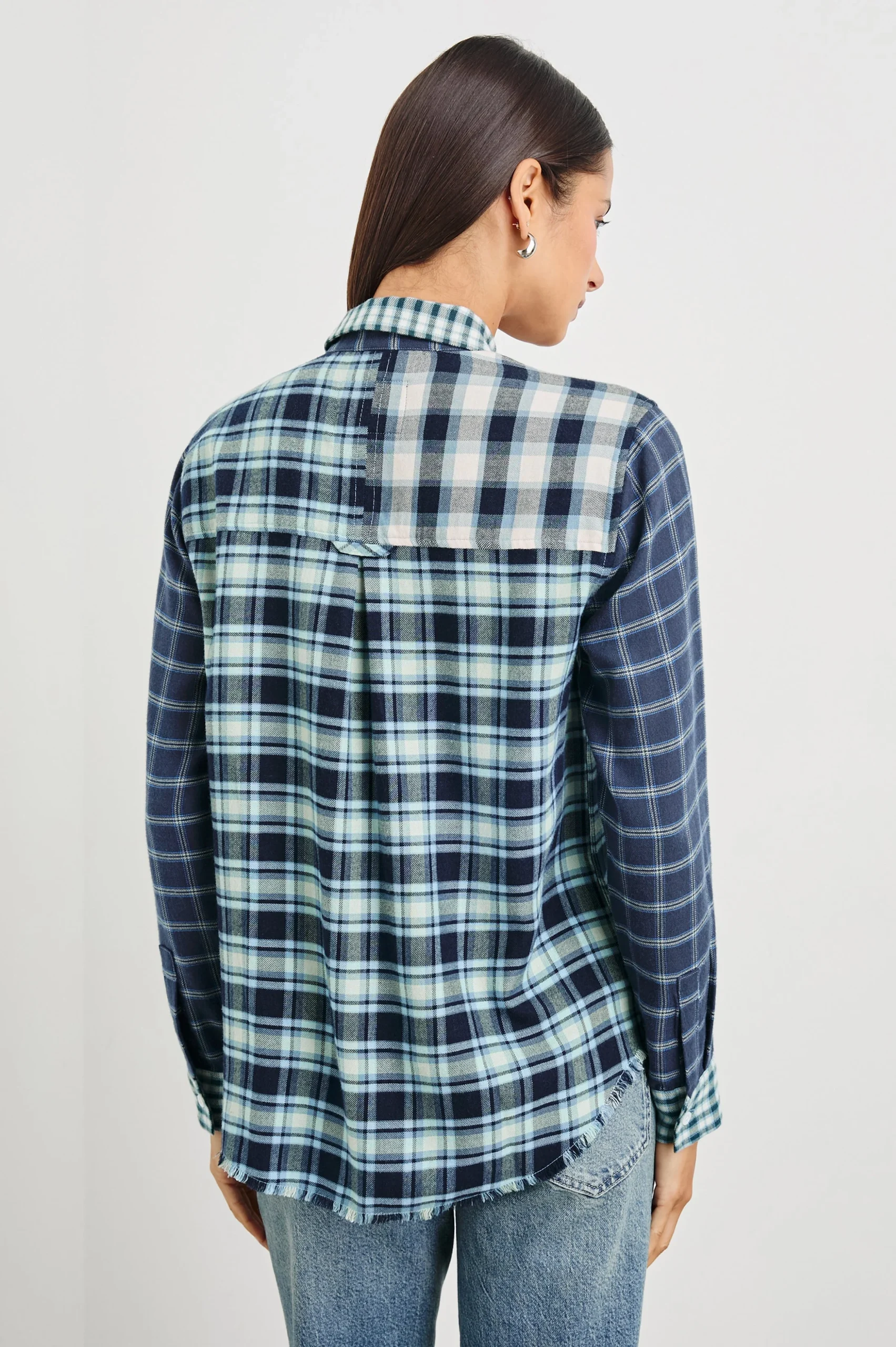 BRANDO SHIRT - SKY NAVY MIXED PLAID – Image 4