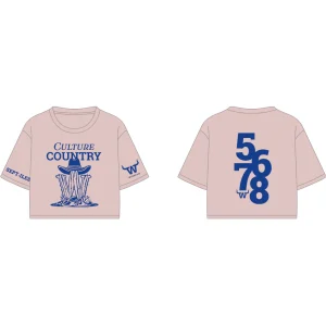 T-shirt crop rose blush de Johanne