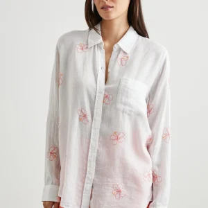 CHARLI SHIRT - HIBISCUS EMBROIDERY