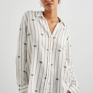 CHARLI SHIRT - STRIPE PALMS