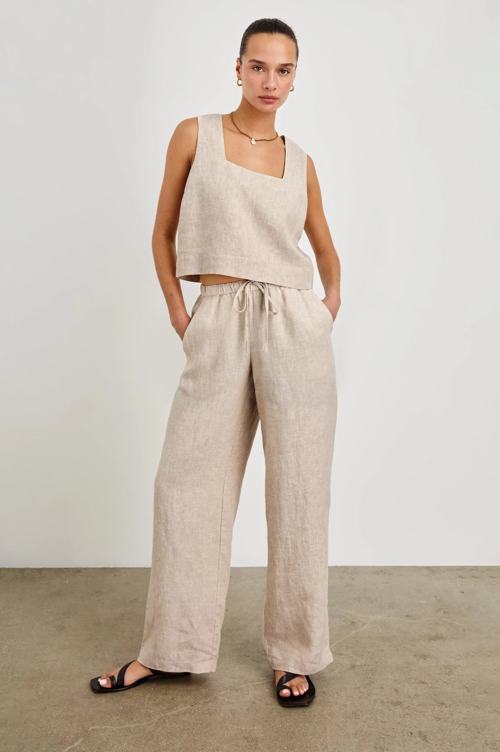 AKIRA TOP - HEATHERED FLAX – Image 4