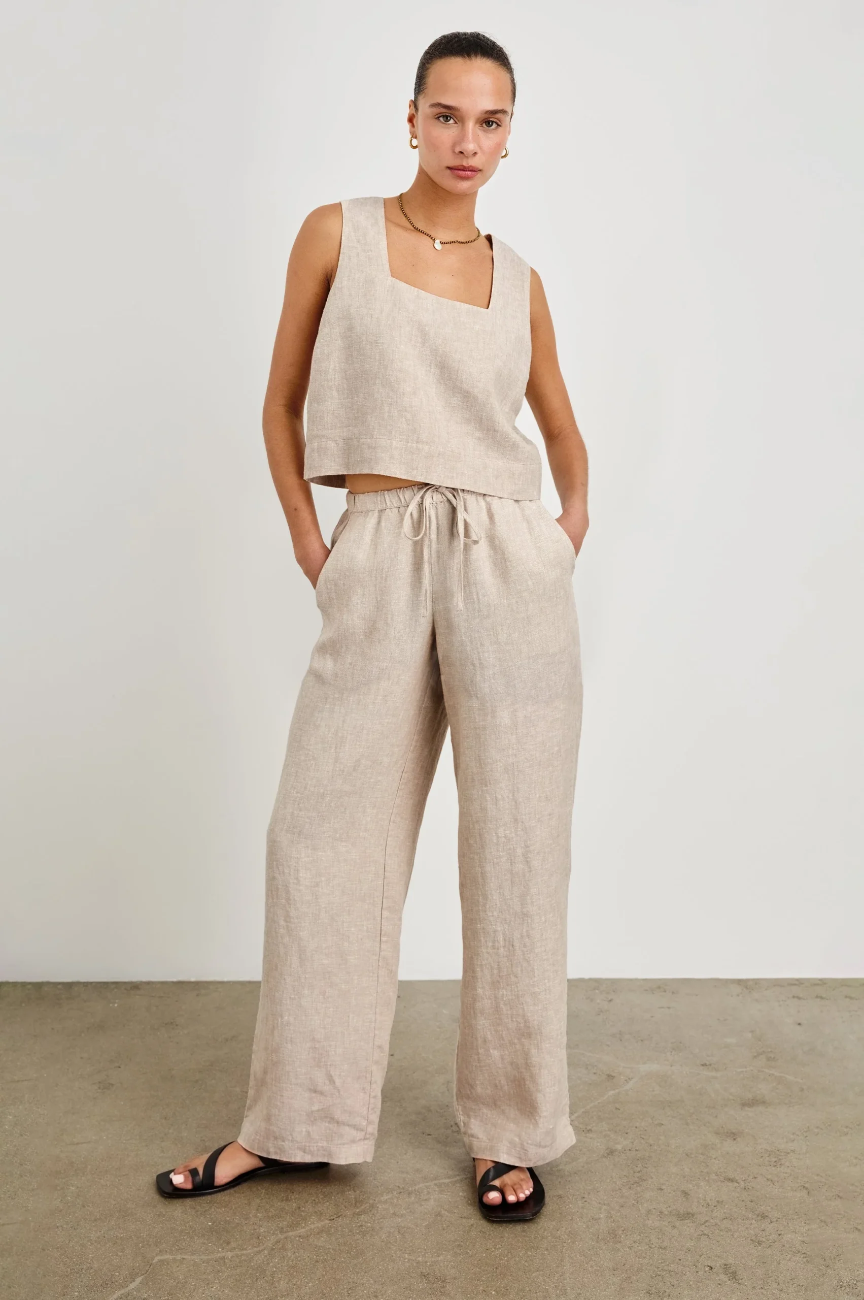 AKIRA TOP - HEATHERED FLAX – Image 7
