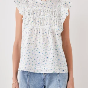 FILOMENA TOP - BLUEBELL EYELET