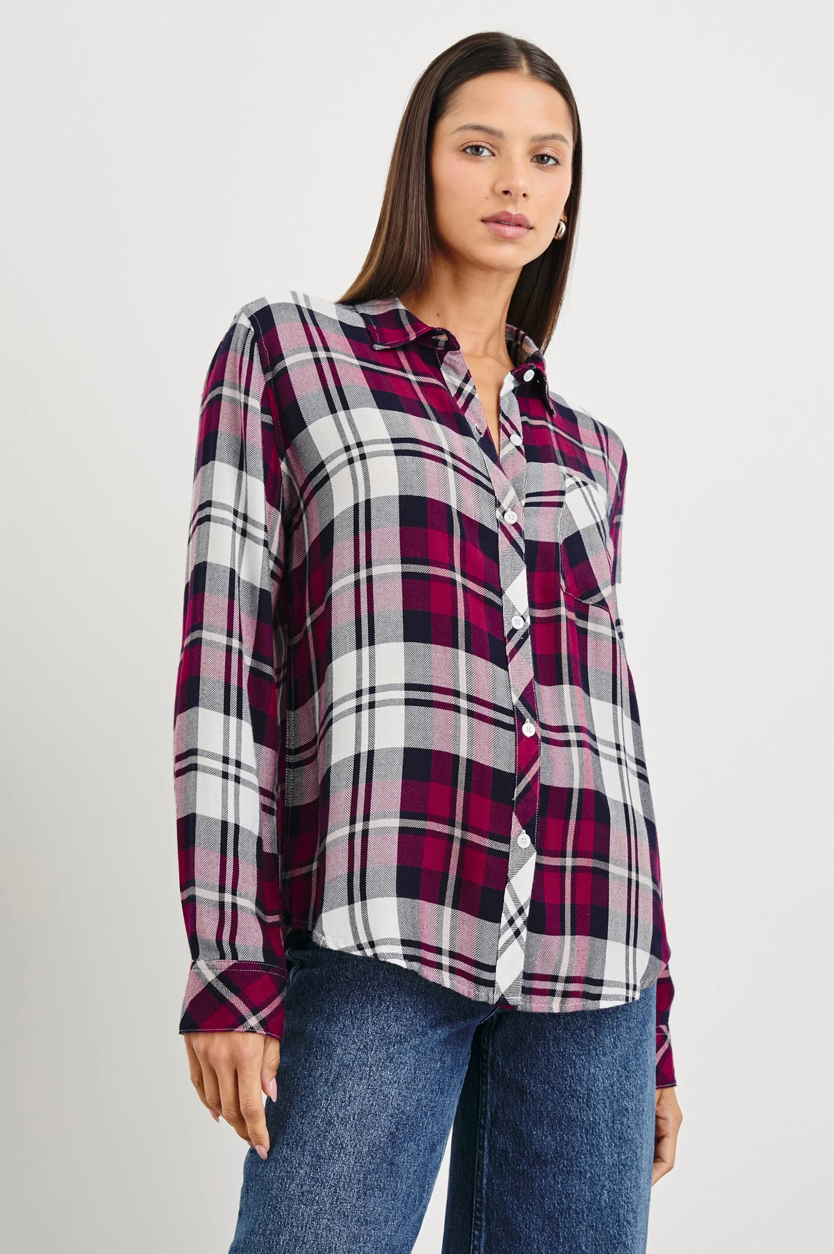 HUNTER SHIRT - LYCHEE NAVY WHITE – Image 5