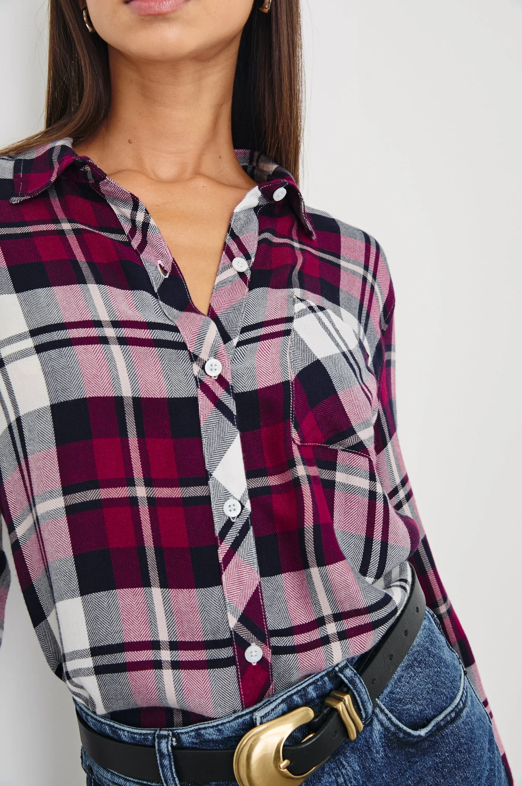 HUNTER SHIRT - LYCHEE NAVY WHITE – Image 3