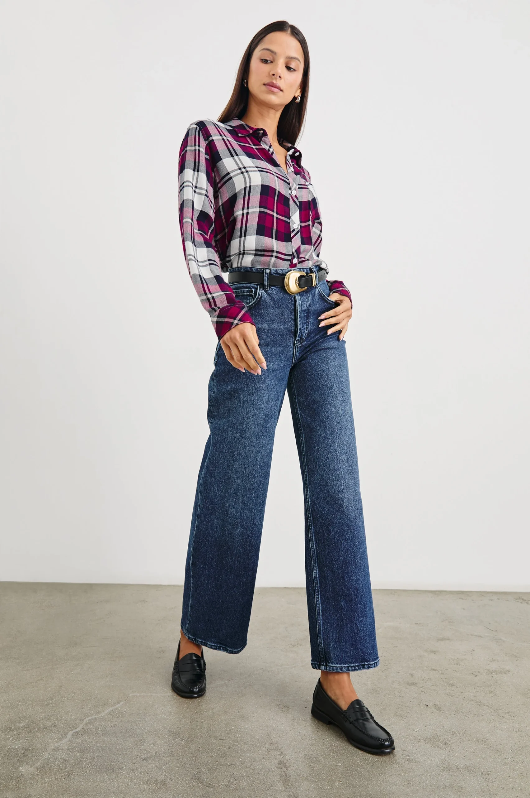 HUNTER SHIRT - LYCHEE NAVY WHITE – Image 4