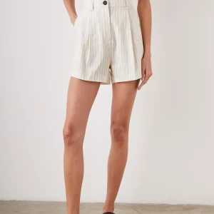 ILENA SHORT - IVORY PINSTRIPE