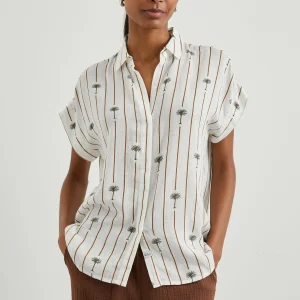 JAMIE SHIRT - STRIPE PALMS