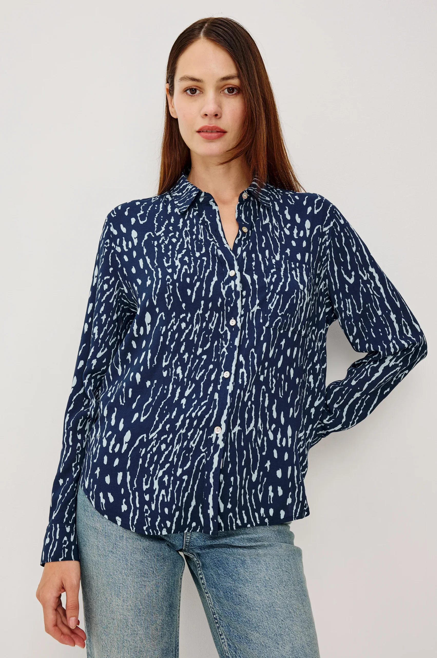 JOSEPHINE SHIRT - DARK NAVY LYNX – Image 5