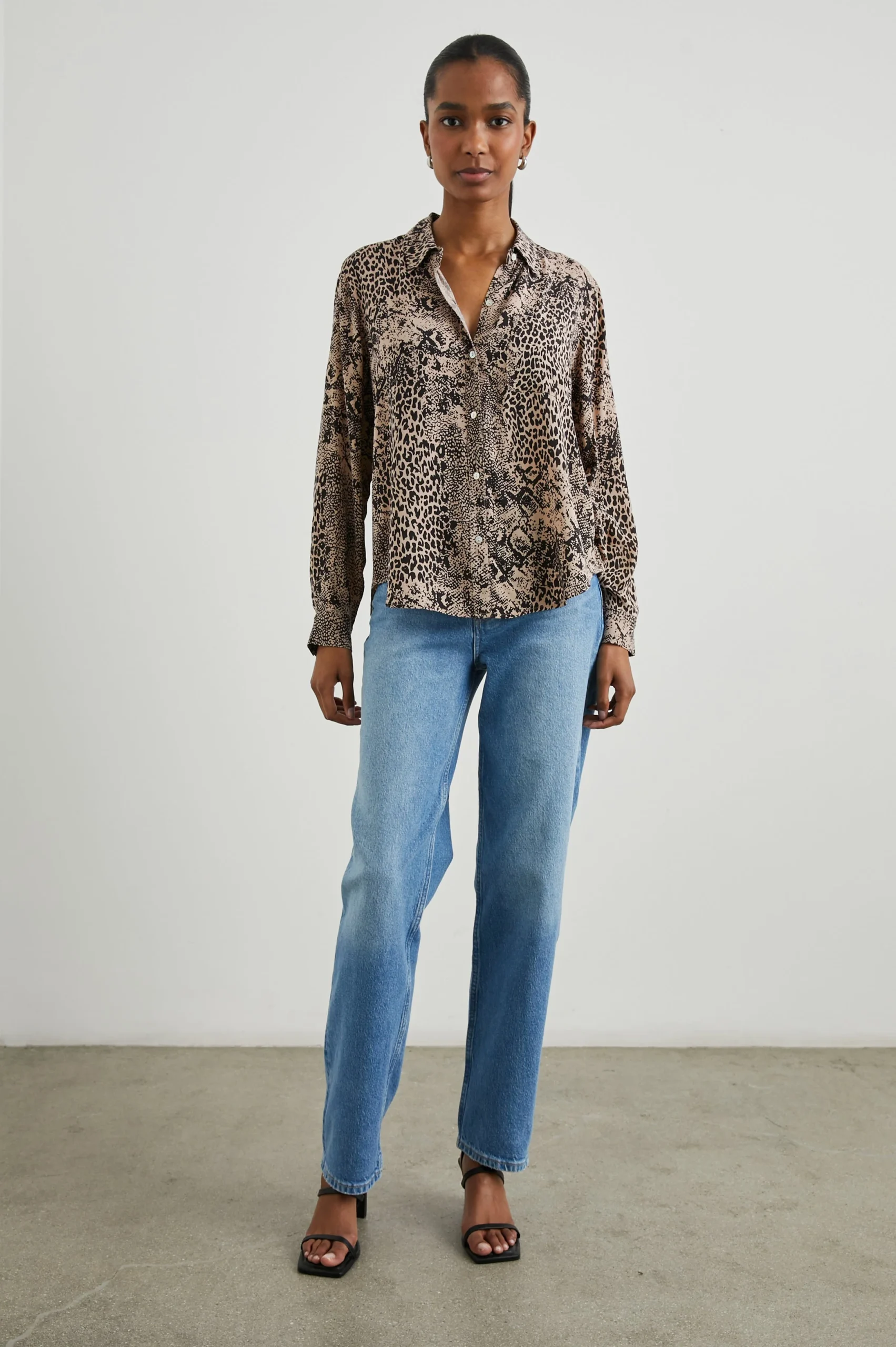 JOSEPHINE SHIRT - TAUPE MIXED ANIMAL – Image 4