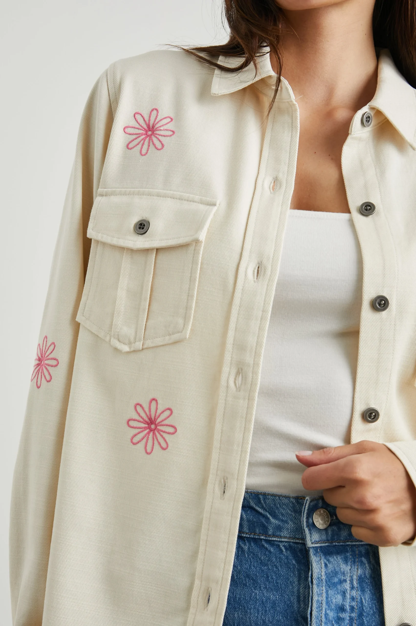 LOREN SHIRT JACKET - ECRU – Image 3